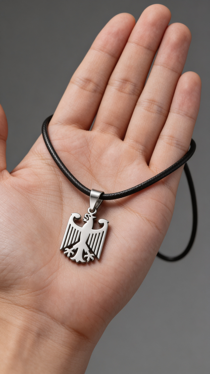 Deutscher Adler Kette mit Lederband