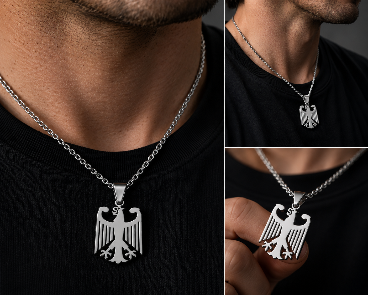 Deutscher Adler Kette mit Edelstahlband