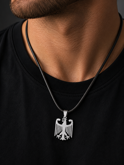 Deutscher Adler Kette mit Lederband